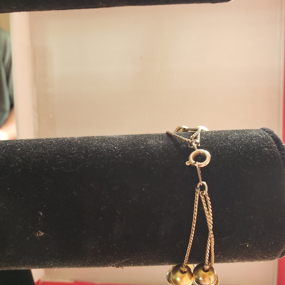 Size 6" Golden Beaded Triple Strand Bracelet - Picture 3 of 4